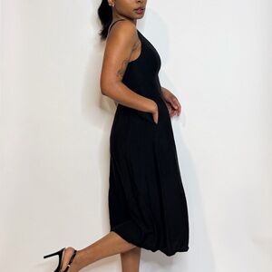 Black Tea Time Midi Dress